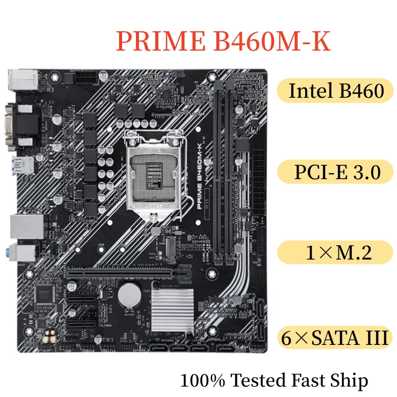 

For Asus PRIME B460M-K Motherboard 64GB LGA 1200 DDR4 Micro ATX Mainboard 100% Tested Fast Ship