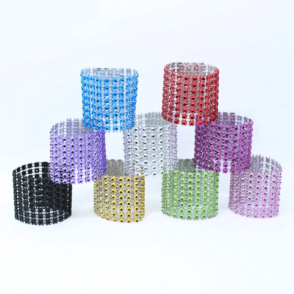 

50pcs Fashion Napkin Ring Handmade Serviette Buckle Holder for Wedding Party Dinner Table Decoration (Purple)