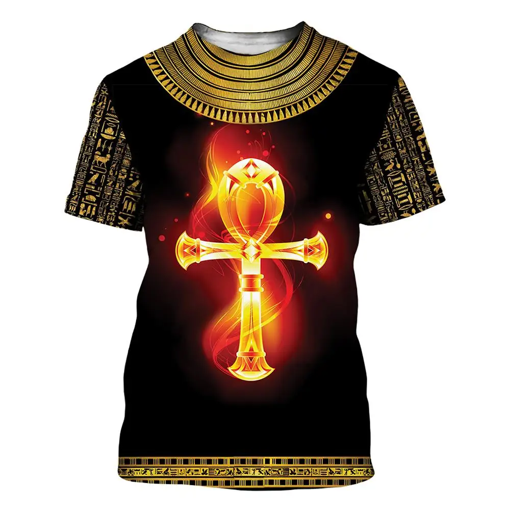 Ancient Egypt T-Shirts Egyptian Symbol Pharaoh 3D Print Men Women Fashion Oversized Short Sleeve T Shirt Kids Tees Tops Clothing