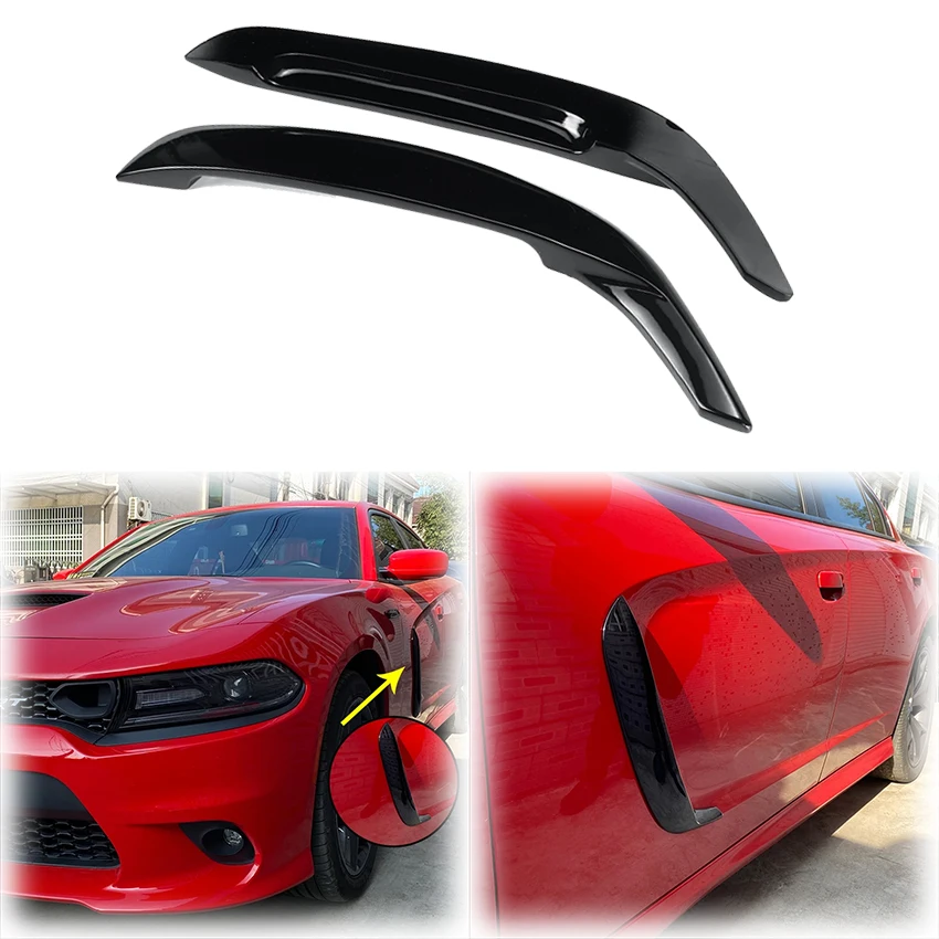 2011 To 2021 For Dodge Charger SRT Hellcat RT SXT Door Wind Knife Sticker Decorative Covers Front Door Side Fender Fin