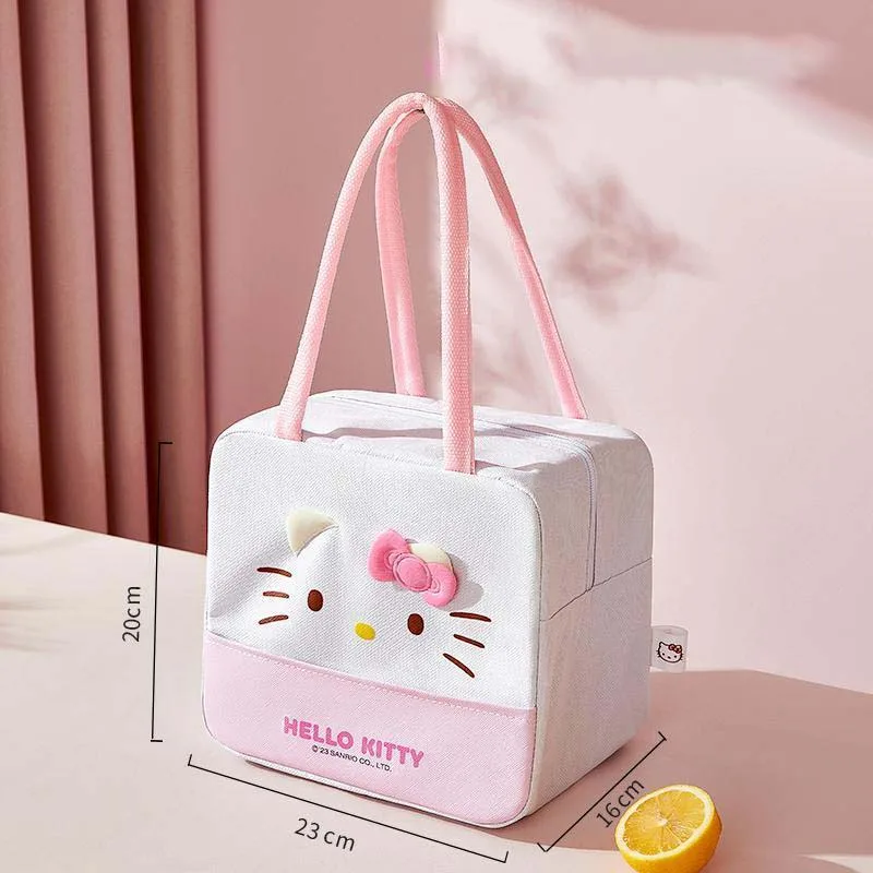 Licensed Sanrio Cute Hello Kitty My Melody Cinnamoroll Insulated Cooler Waterproof Handbag Portable Gift for Girls Office Women view 2
