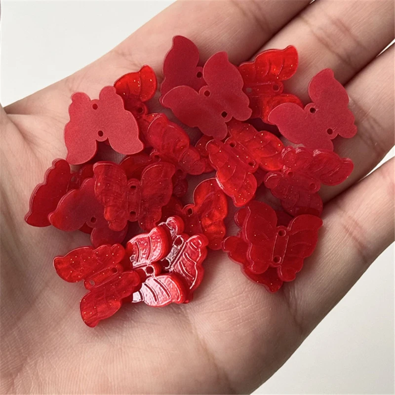 20 pz nuovo creativo acido acetico farfalla perline acriliche connettori di fascino orecchini fai da te gioielli per capelli che fanno accessori ornamento