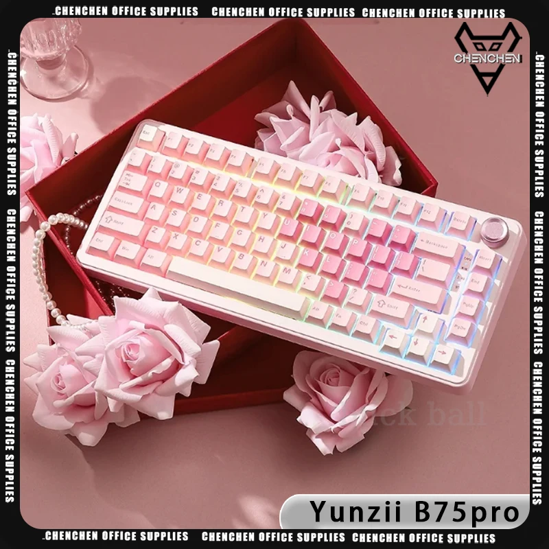 Yunzii B75pro Mechanical Keyboard Tri Mode Bluetooth Wireless Keynouo B75 Keyboard 82keys Hot Swap Custom Office Pc Accessories