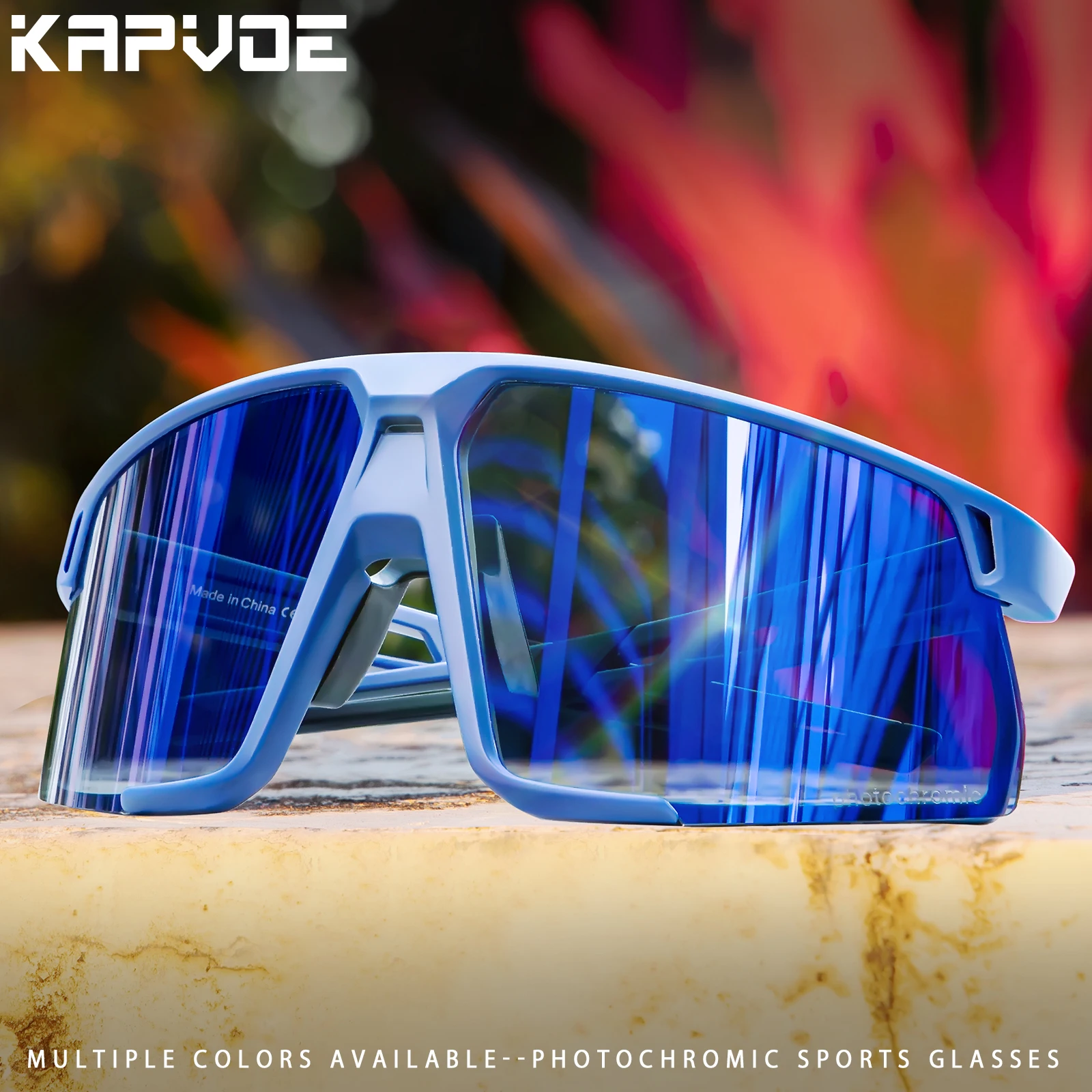 Kapvoe Sports Photochromic Cycling Glasses MTB UV400 Protection Glasses Fishing Hiking Eyewear Men Women Outdoor Riding Glasses