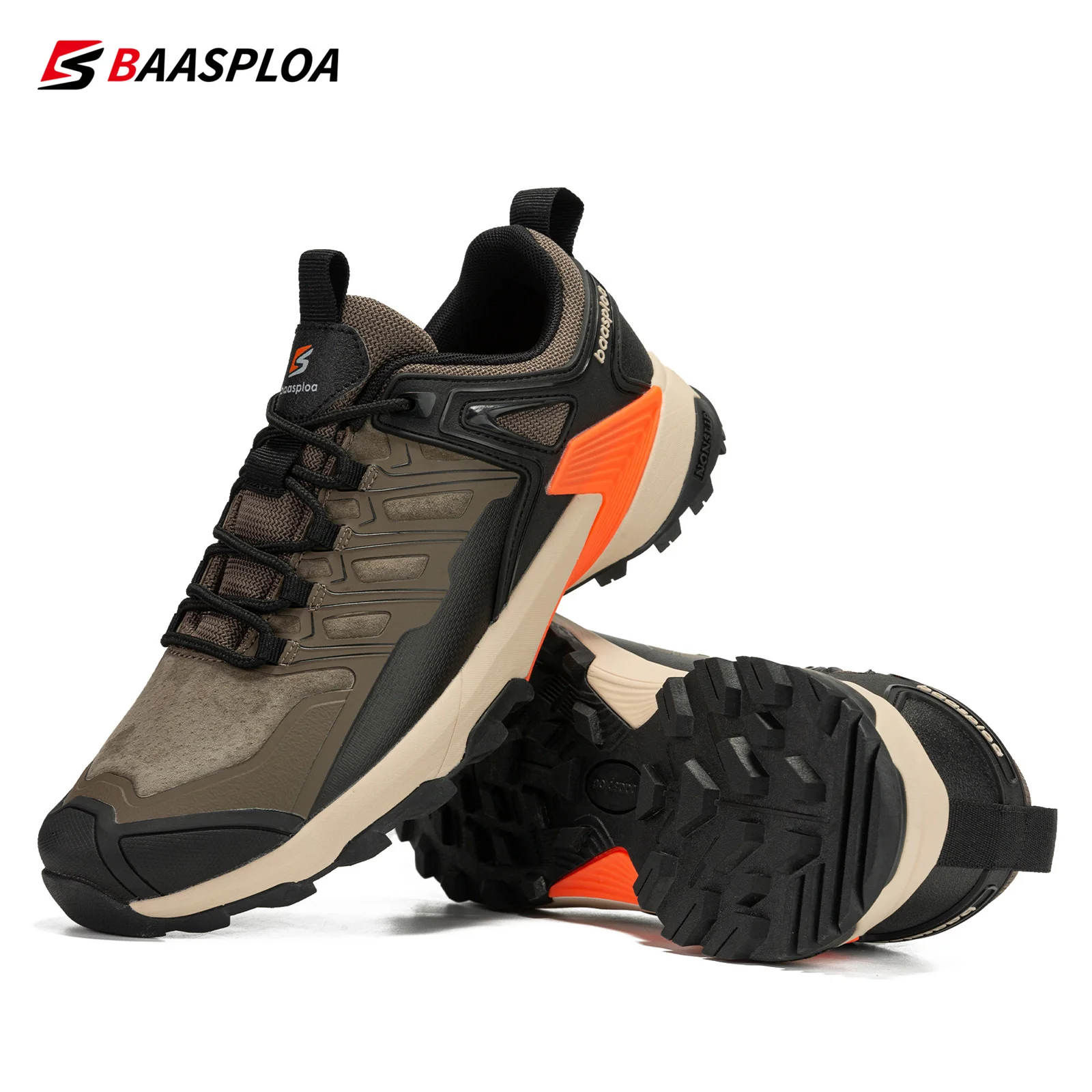 Baasploa Men's Outdoor Shoes Wear-Resistant Anti-Slip Waterproof Men's Hiking Shoes Fashion New Style Men Outdoor Sports Shoes