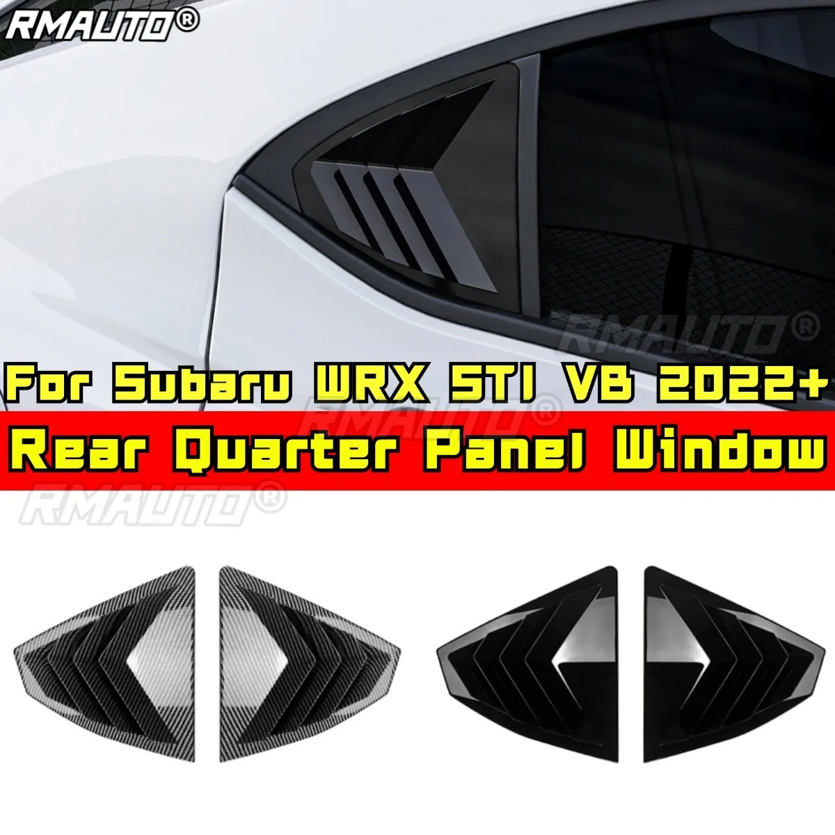 

For Subaru WRX STI VB 2022+ Body Kit Rear Window Shutter Cover Trim Window Louver Side Vent Trim Car Accessories