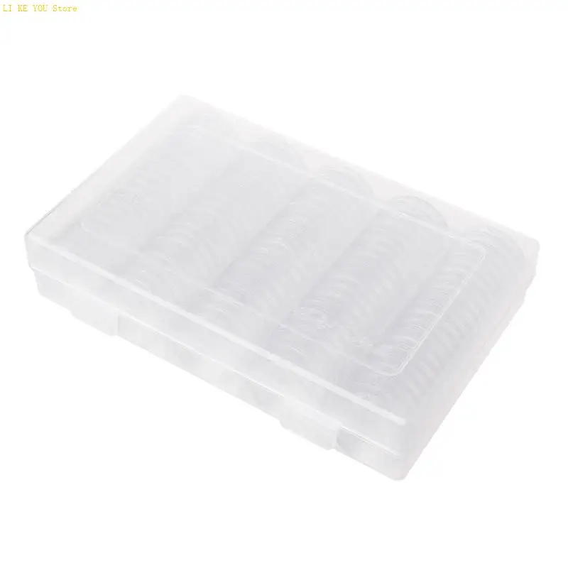 W3JE Round Coin Storage Box 100 PCS Coin Collection Display for Case