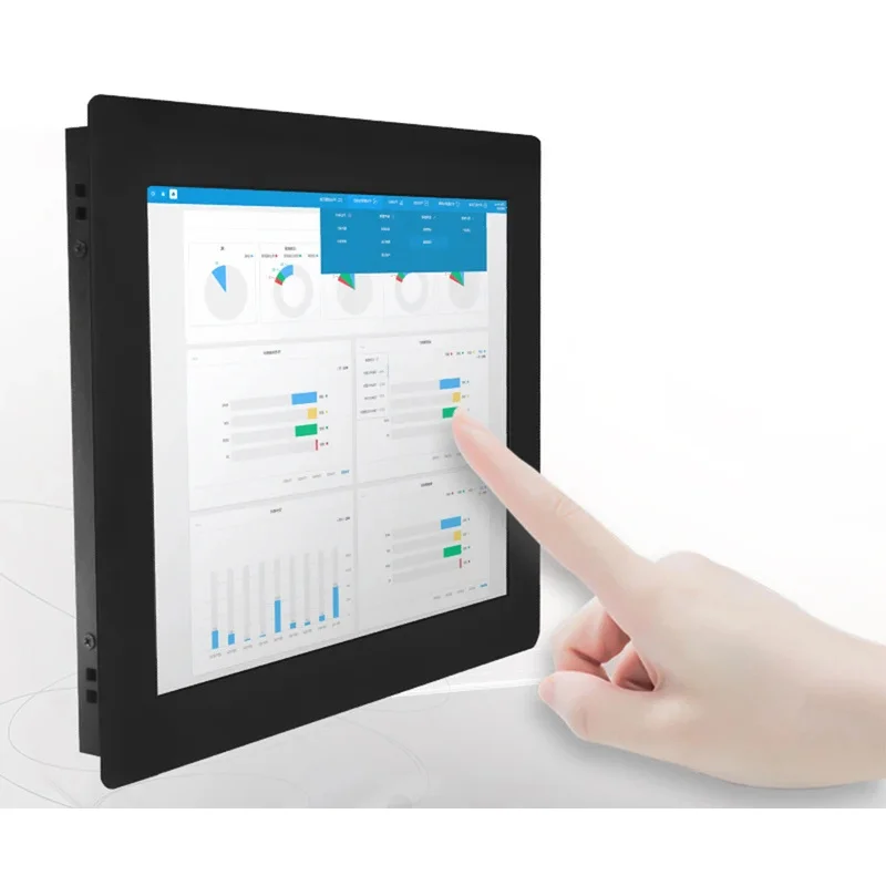 1500 Nits 17 Inch 1920x1080 Panel Mount Industrial Use Resistive/Capacitive Touch Screen Monitor With VGA HDMI USB Interface