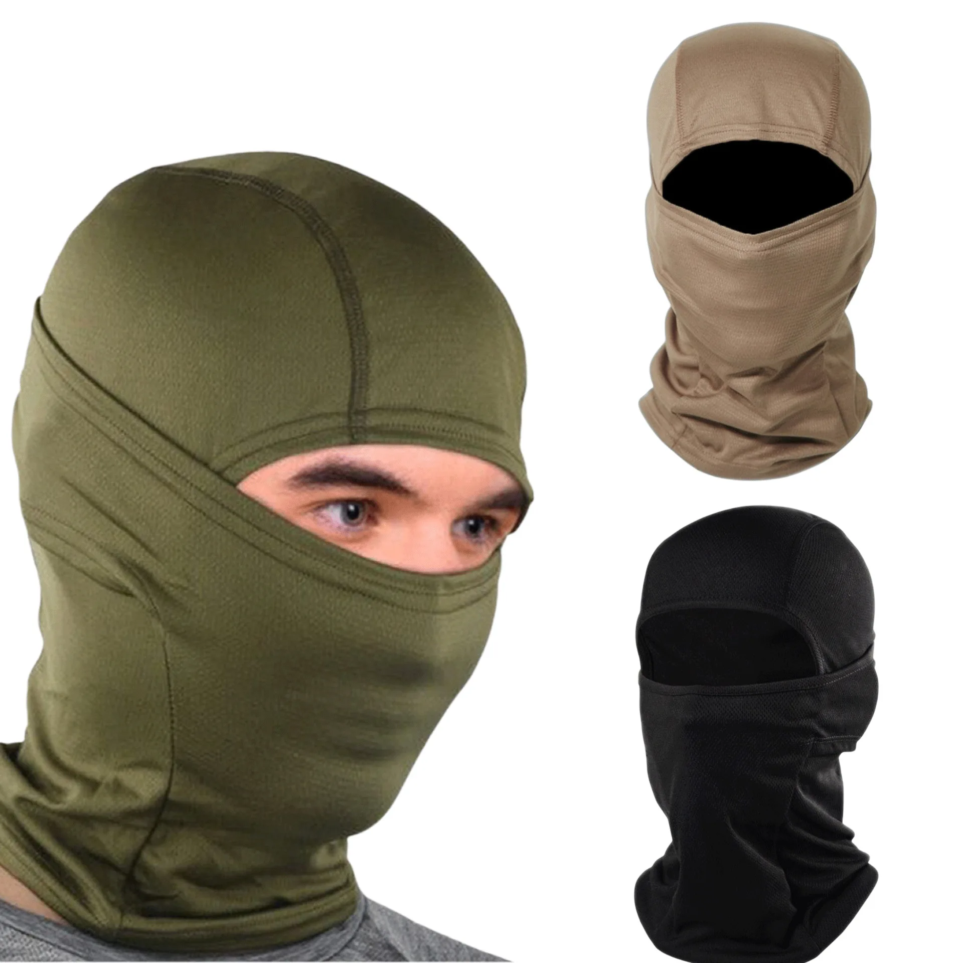 Balaclava Full Face Mask Outdoor Sunscreen Breathable Black Ski Masks Covering Neck Gaiter Mask Hiking Cycling Airsoft Cap Men