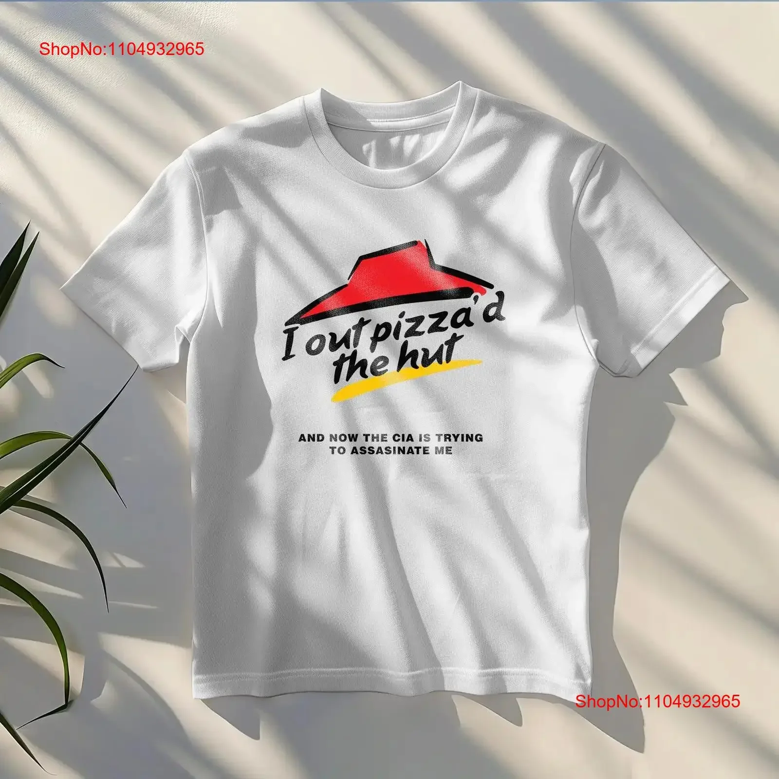 

Футболка I Out Pizza'd The Hut CIA Assassination, забавная футболка в стиле ретро, нейтральный хлопок, винтажная стираная мужская футболка, мягкая дышащая графика