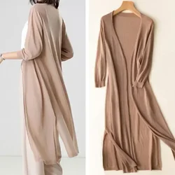 Spring Summer Sun Protection Clothing Women Long Cardigan Female Knitted Sweater Women Coat Jacket Ladies Shawl Outerwear