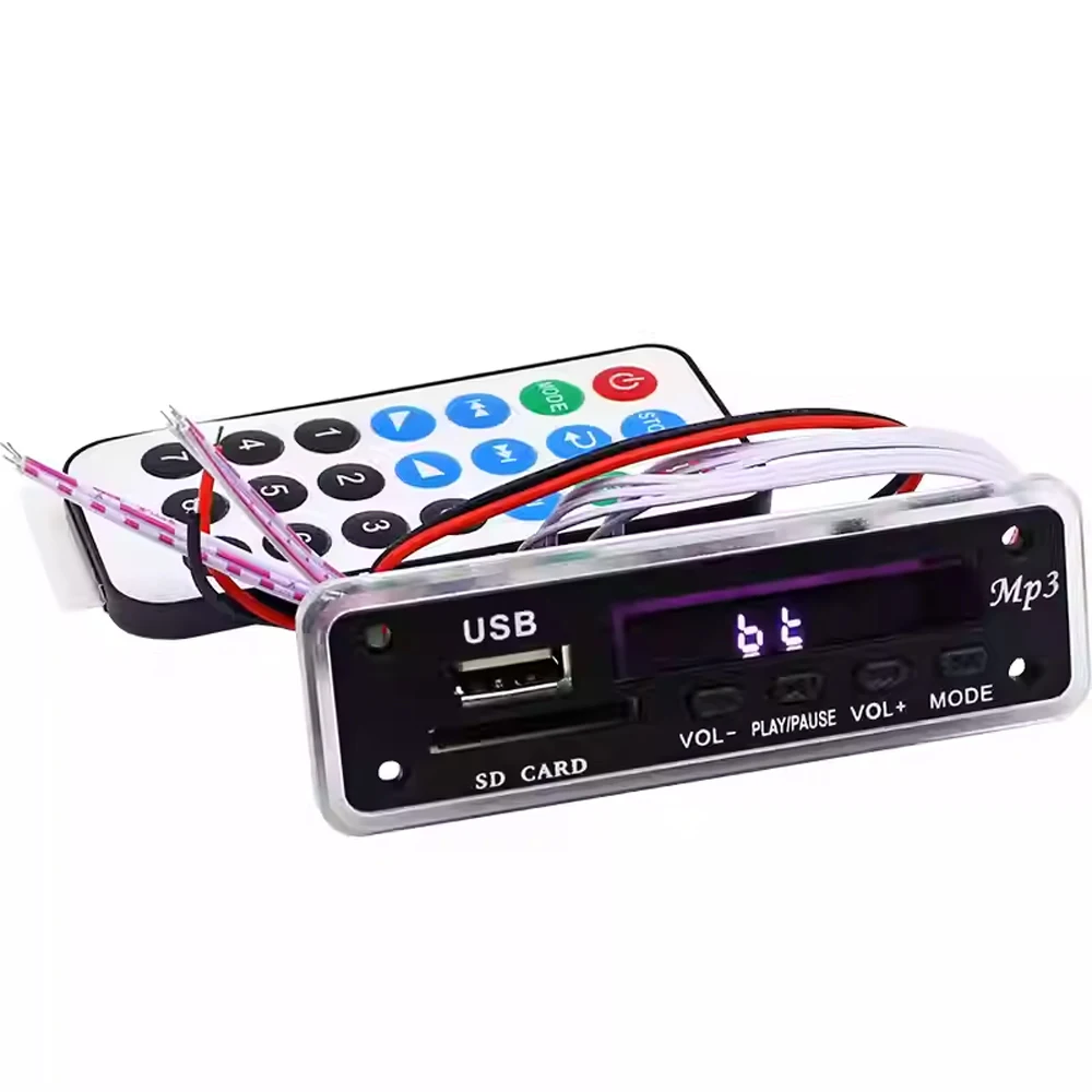

12В Bluetooth USB-плата звуковой карты с декодером без потерь для FLAC, WAV, WMA и MP3, комплект для разработки аудиоустройств