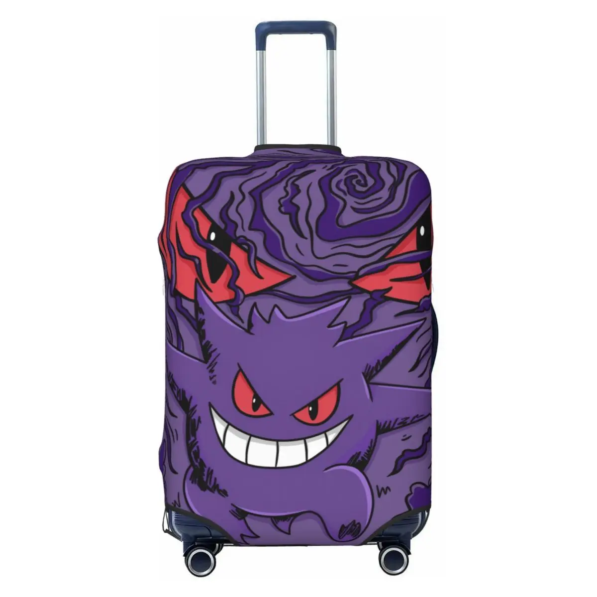 Image of Maßgefertigter Pokemoned Gengar Kofferbezug Modischer Magischer Cartoon-Geist Reisekoffer-Schutz für 18-32 Zoll Koffer