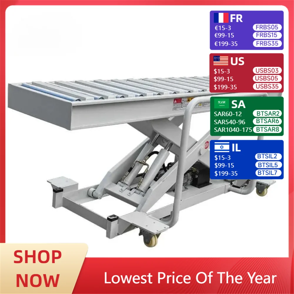 

Mobile hydraulic loading and unloading feeder for electric lifting platform