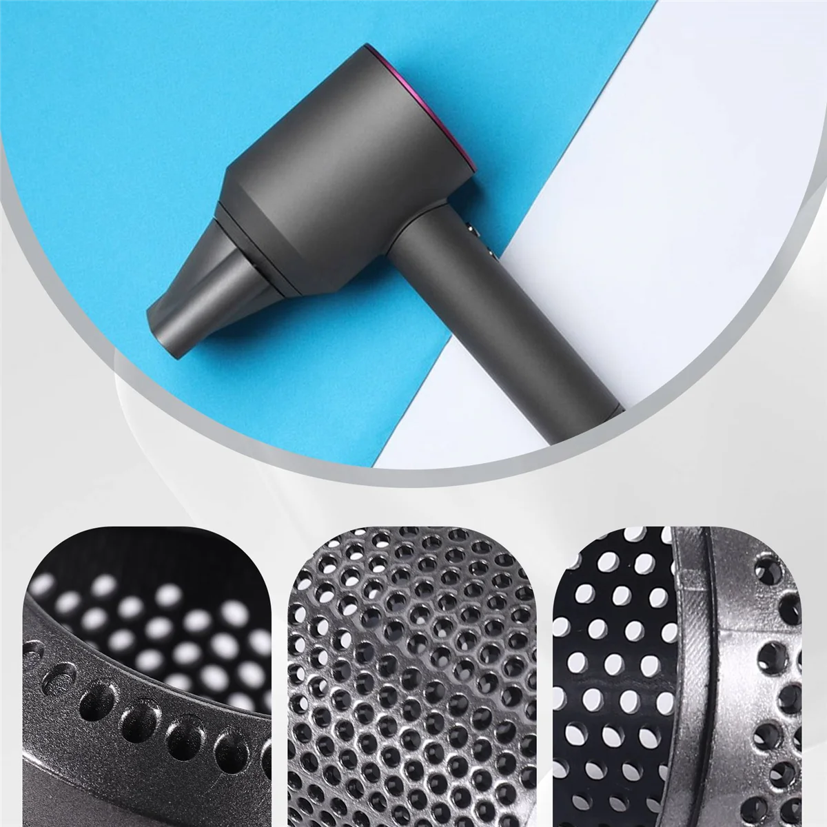 Suitable for Dyson Hair Dryer HD01 HD03 HD08 Dustproof Outer Filter Cover Vacuum Cleaner Accessories Bright Grey-LITE