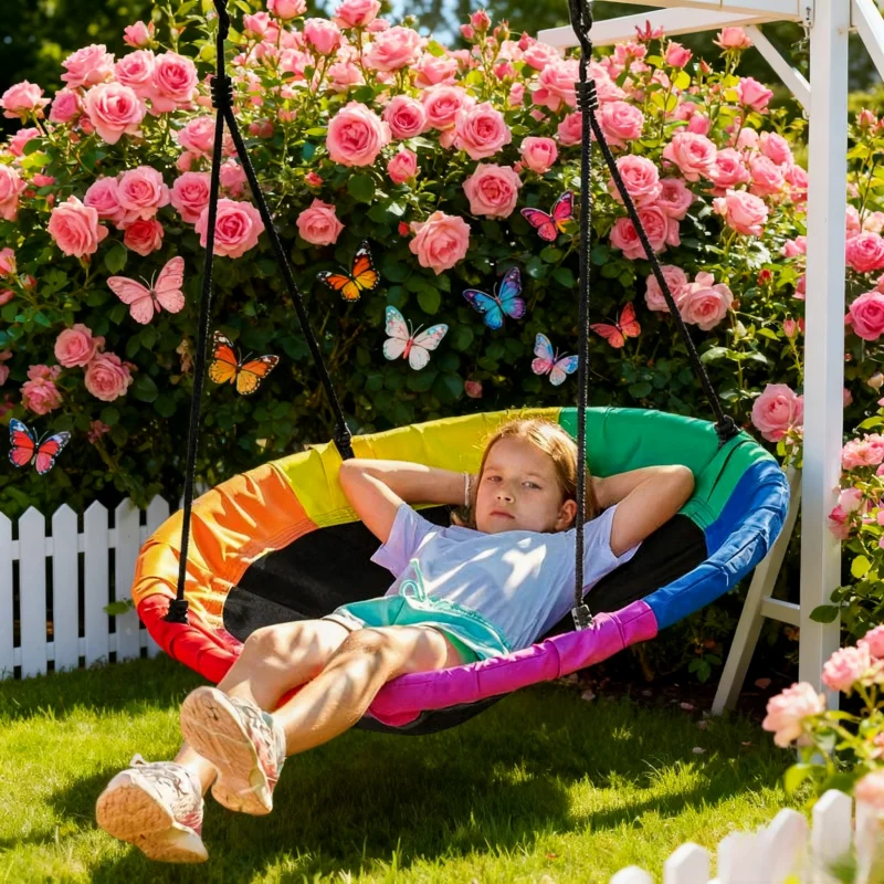 Garden Hammock Indoor Suspended Swing For Kid Hanging Rocking Chair Outdoor Oxford cloth is strong and wear-resistant Swing image 6