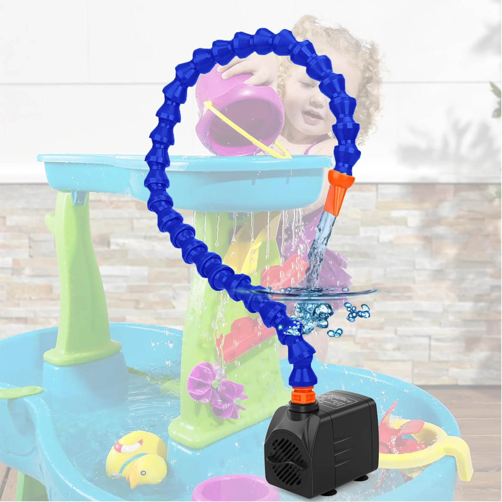 Kids Summer Water Table Pump Summer Outdoor Splash Table Toys for Kids Ages 3+ Years Old EIG88