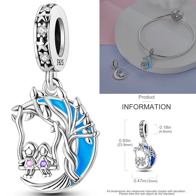 925 Sterling Silber Lebensbaum Anhänger Familie Unendlichkeit Herz CZ Zirkon Perle Passend für Original Armband DIY Schmuck Geschenk für Frauen – Detail 28
