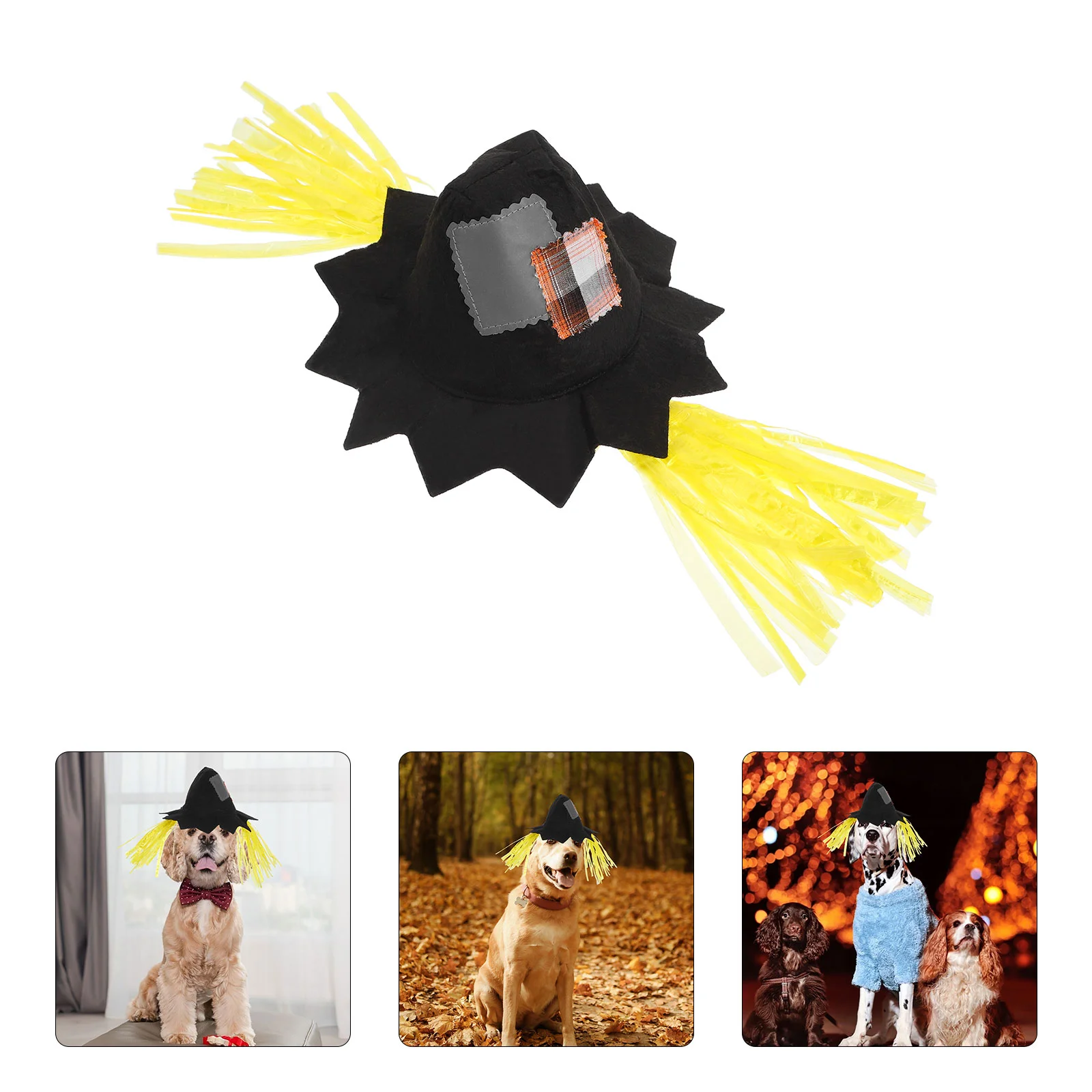 Small Dog Costume Halloween Costumes Pet Scarecrow Hat for Straw Accessories Cap Man