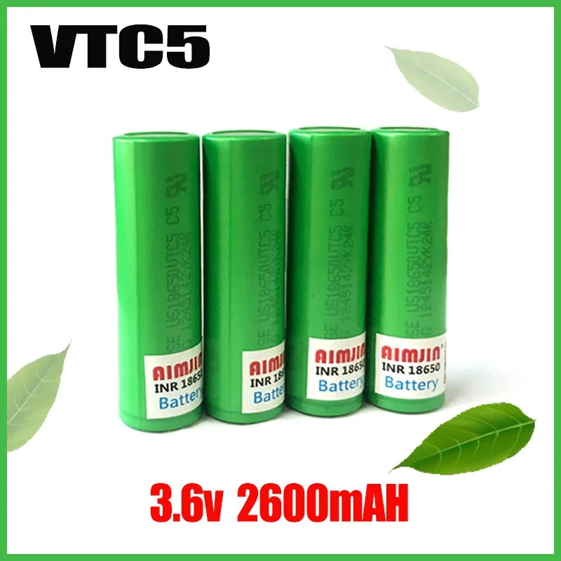

VTC5 3,6 В 2600 мАч 18650 перезаряжаемая литиевая батарея для электронных сигарет, электрических инструментов, аккумуляторов и т. д., с зарядным устройством