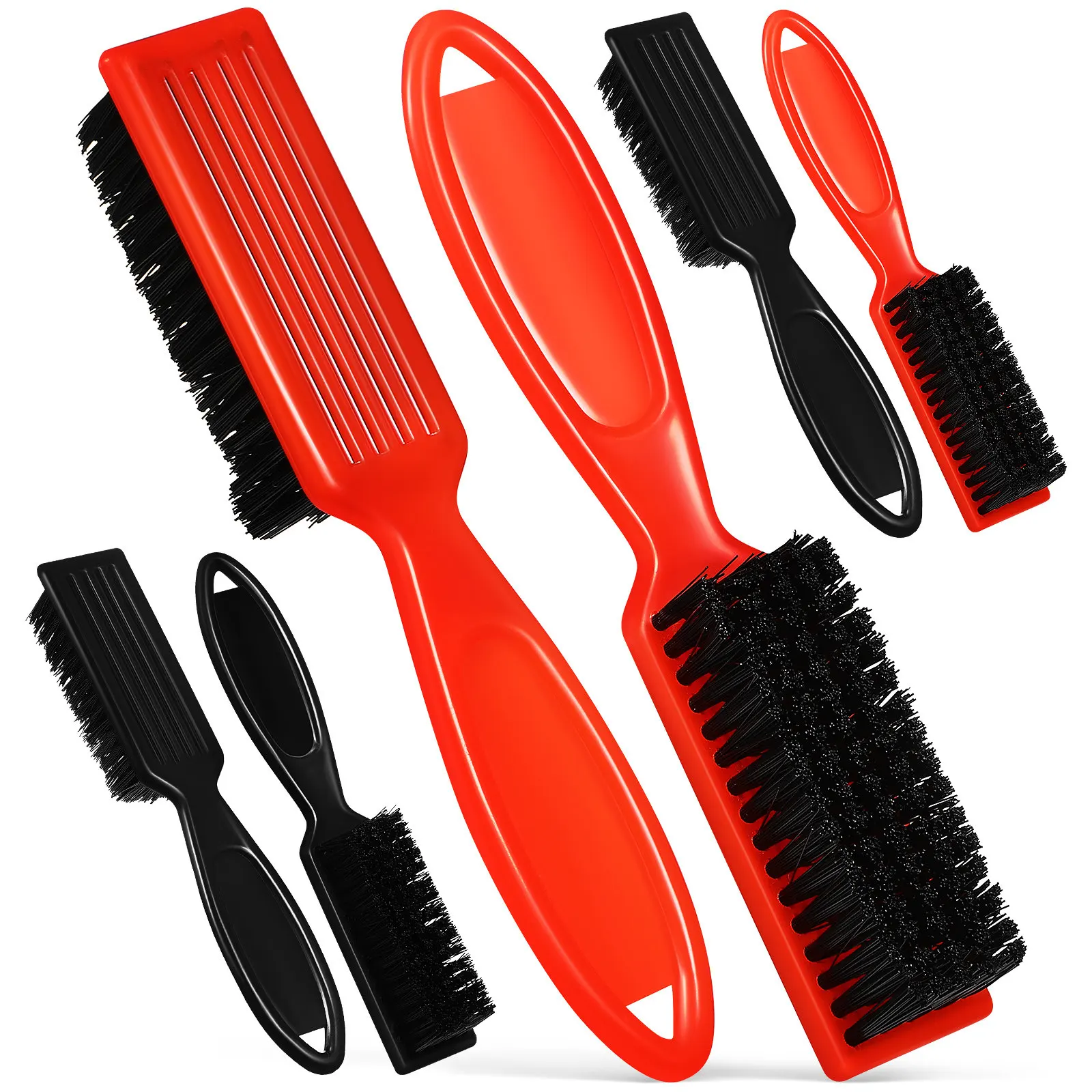 

6Pcs Vintage Oil Head Brush for Barber Cleaning Tools Nylon Bristles Comfortable Handle Hair Clipper Trimmer Accessories