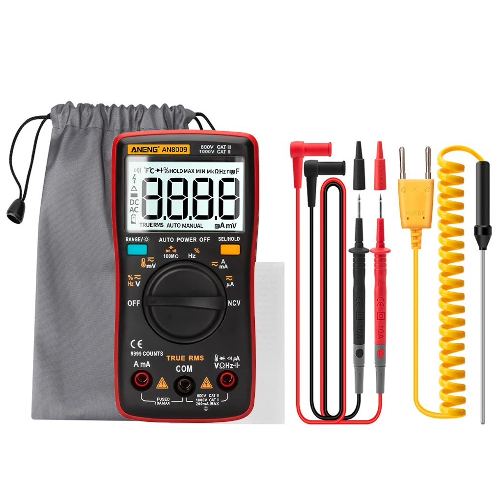 ANENG AN8009 Digital Multimeter Transistor Testers Capacitor True-RMS Tester Automotive Electrical Capacitance Meter Temp Diode