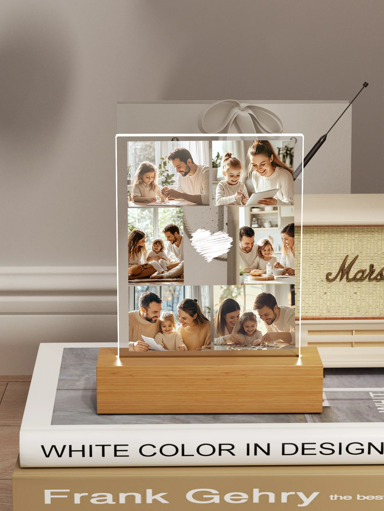 1 قطعة ضوء ليلي Led للصور المخصصة ، ضوء ليلي أكريليك شخصي مع صور ونص ، ضوء LED مجمع للصور الشخصية ، #2