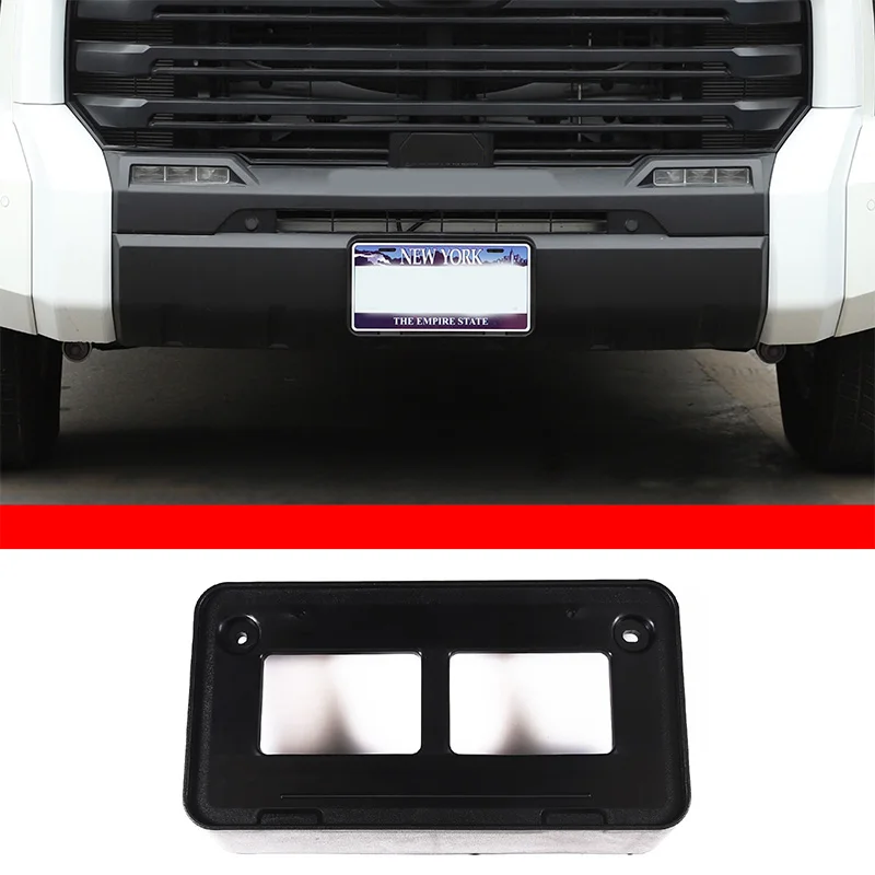 

For Toyota Tundra 2022-2023 ABS Black Front Bumper License Plate Holder Car Accessories