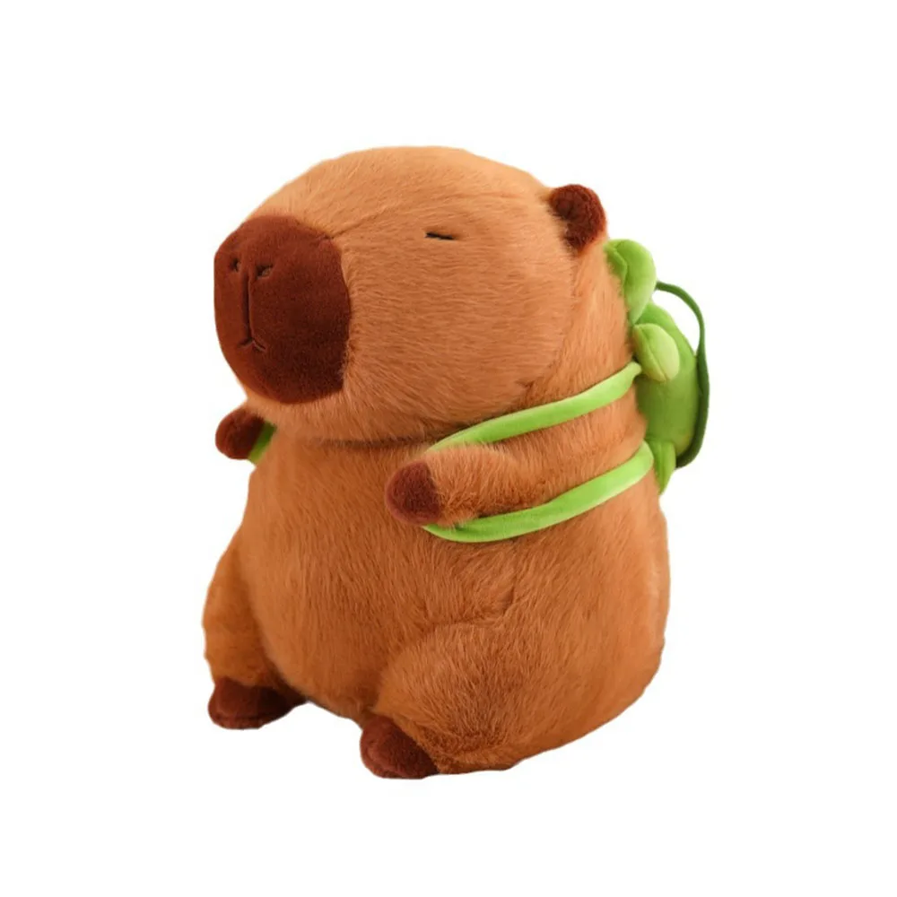 Small Capybaras Plush Toys With Turtles Backpack Comfortable PP Cotton Hugging Doll For Sofa Car Bedroom