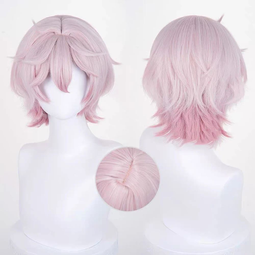 Picture 4: HAIRJOY Synthetic Hair Genshin Impact Dahlia Cosplay  Wig Ombre  Pink Costumes Anime Wig Rose Net
