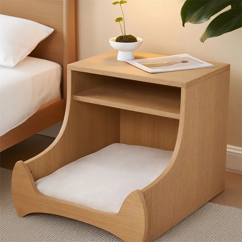 A Real Office Wood Nightstands Nature Tray Retro Modern Bookshelf Bedside Table Adult Cute Bauhaus Szafki Nocne Furniture Home