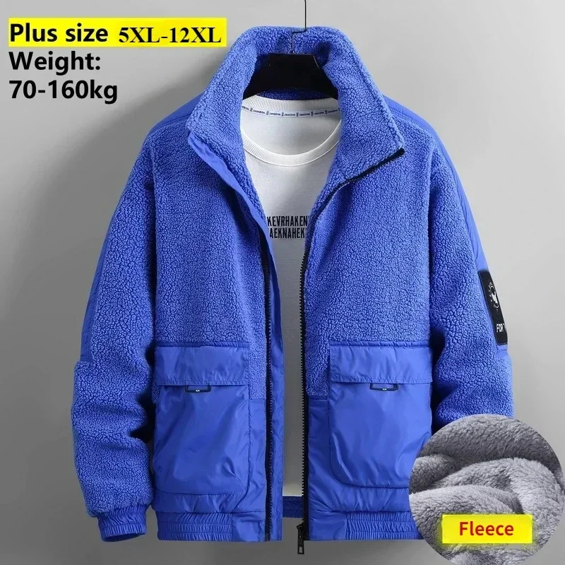 

Large Plus Size 12XL 11XL 9XL 160KG Men Warm Parkas Stand Collar Thick Coldproof Fleece Winter Jacket Velvet Autumn Male Coat