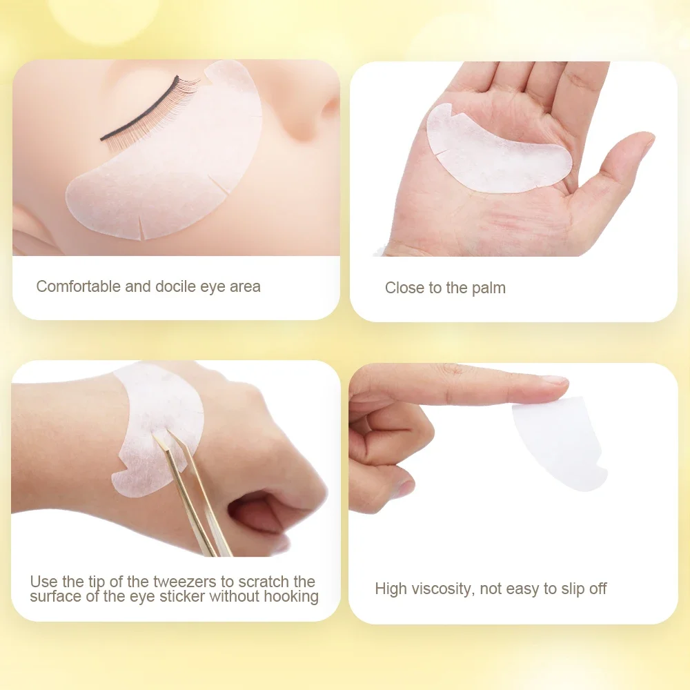 100bag False Eyelash Extension Under Eye Pads Makeup Tools Under Eyelash Pad Eyelash Patches Hydrogel Gel Eye Patches