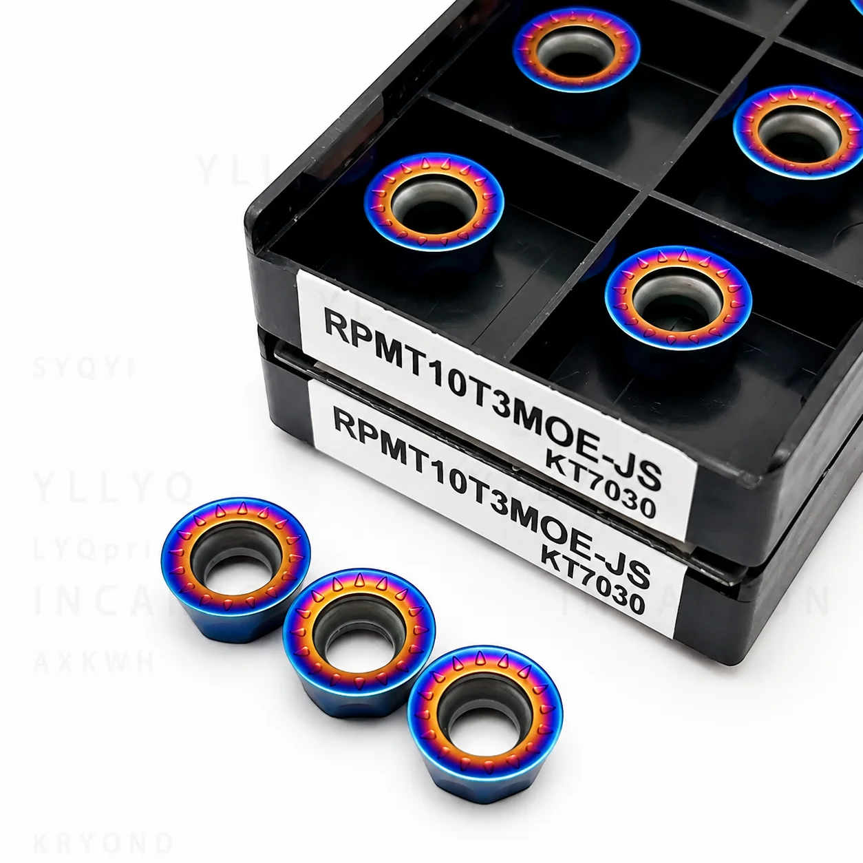 RPMT10T3MOE-JS KT7030 Colorful Carbide Inserts High Hardness RPMT10T3 for CNC Lathe Turning Milling Cutter Tools
