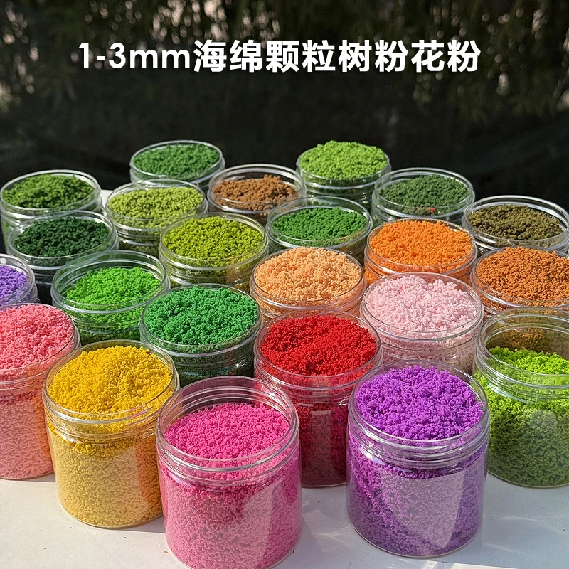 120ml 1-3mm Micro-Landscape Pollen Model Sponge Particles Green Moss Shrub Model Small Tree Powder Making Diy Craft Materials