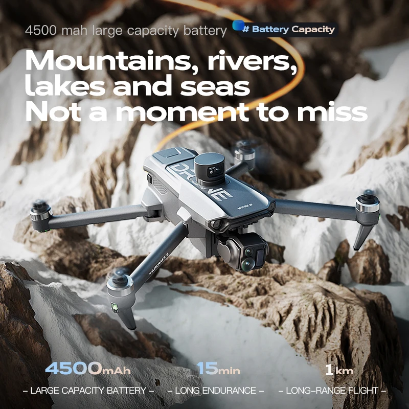 New Wing 6 Drone 8K Camera 3-Axis Gimbal WIFI Obstacle Avoidance FPV Brushless Touch Screen Remote Control Quadcopter Toys Gifts