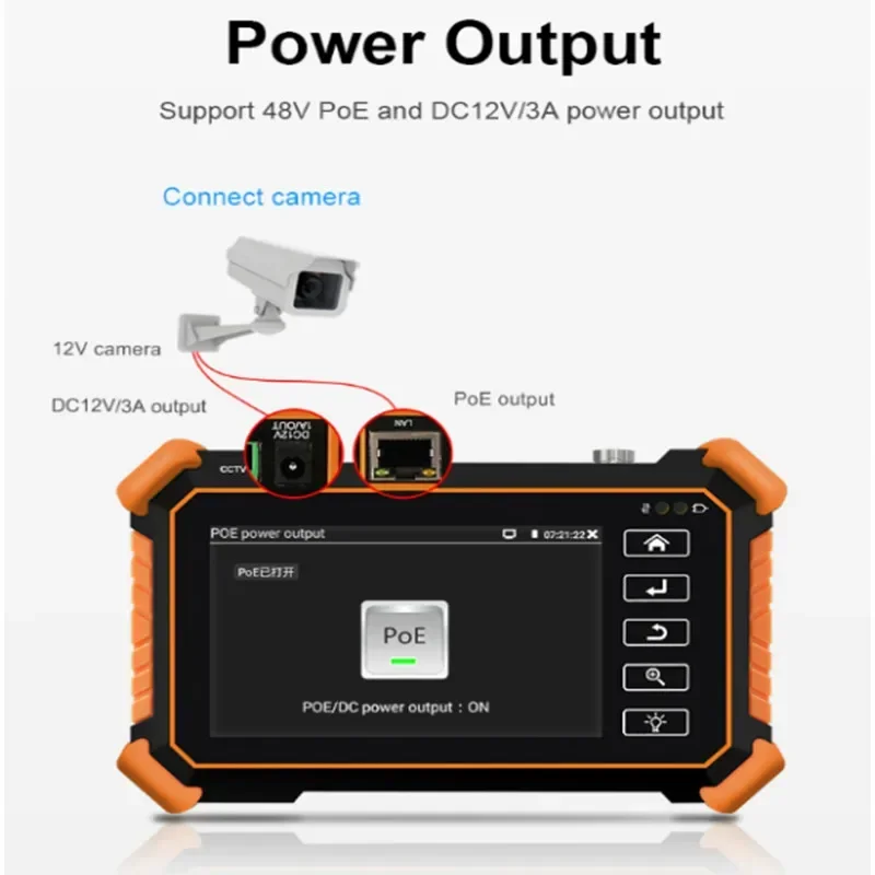 Portable 8K CCTV IPC Tester Monitor 8MP AHD CVI TVI Analog H.265 IP Camera Test WIFI UTP Cable Test