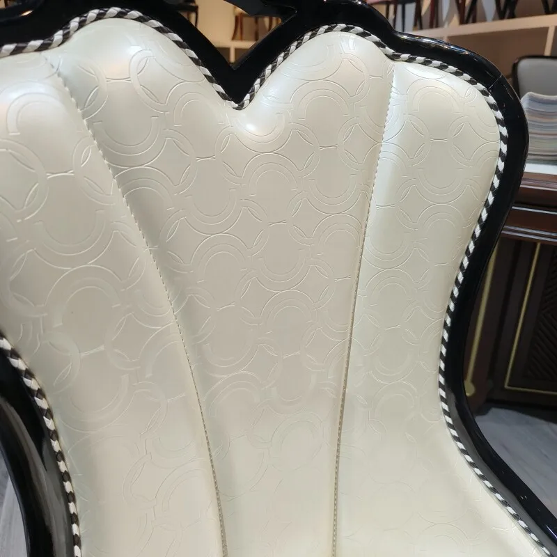 Dining Chair White, Restaurant Fashion Soft Bag Hotel Casual