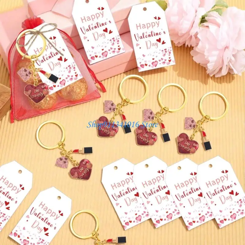 Gói số lượng lớn Móc khóa trái tim dành cho quà lưu niệm sự kiện lãng mạn và phụ kiện trang trí