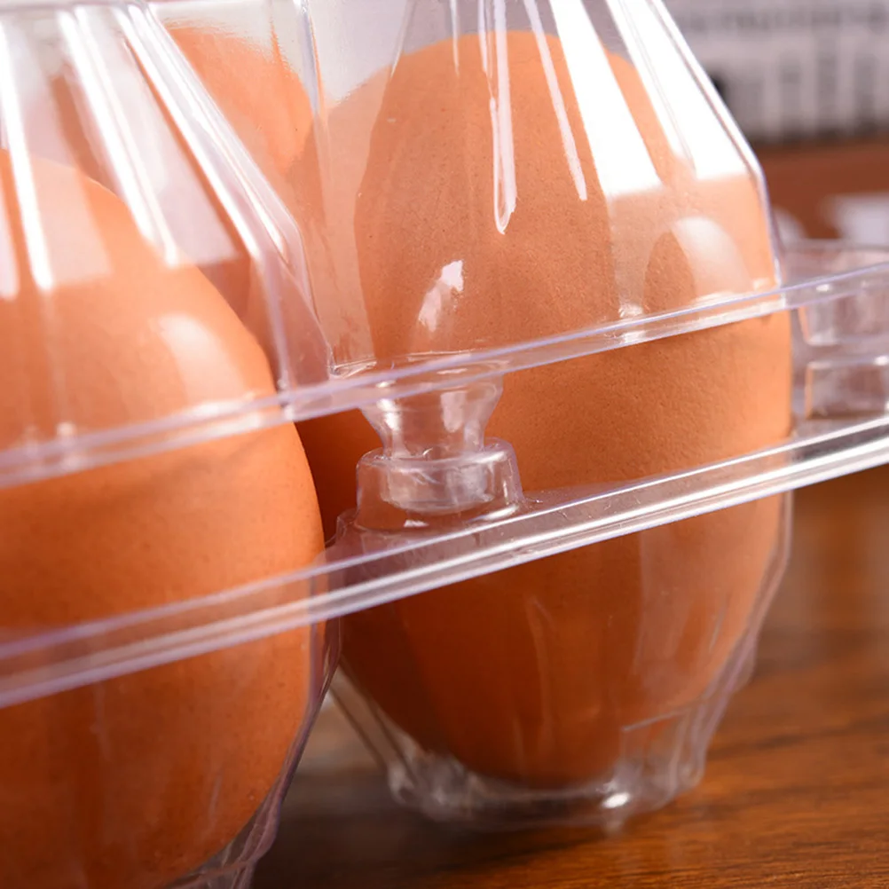 

50Pcs 4 Grids Portable Egg Tray Transparent Plastic Storage Box for Refrigerator Cabinet Camping Picnic Egg Box