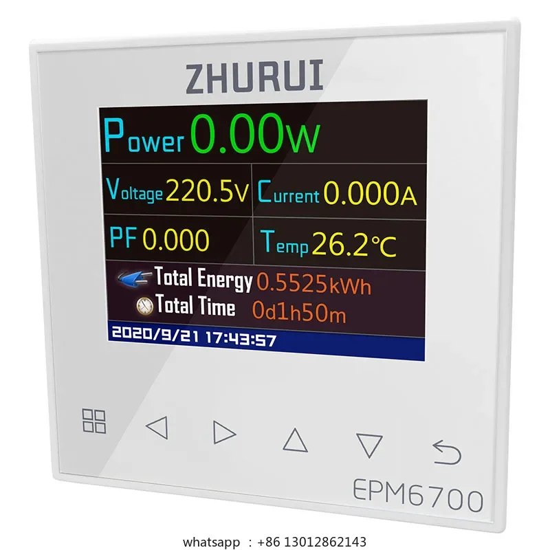

EPM6700 AC energy/power meter /thermometer with free 40A and 120A transformer and temperature sensor