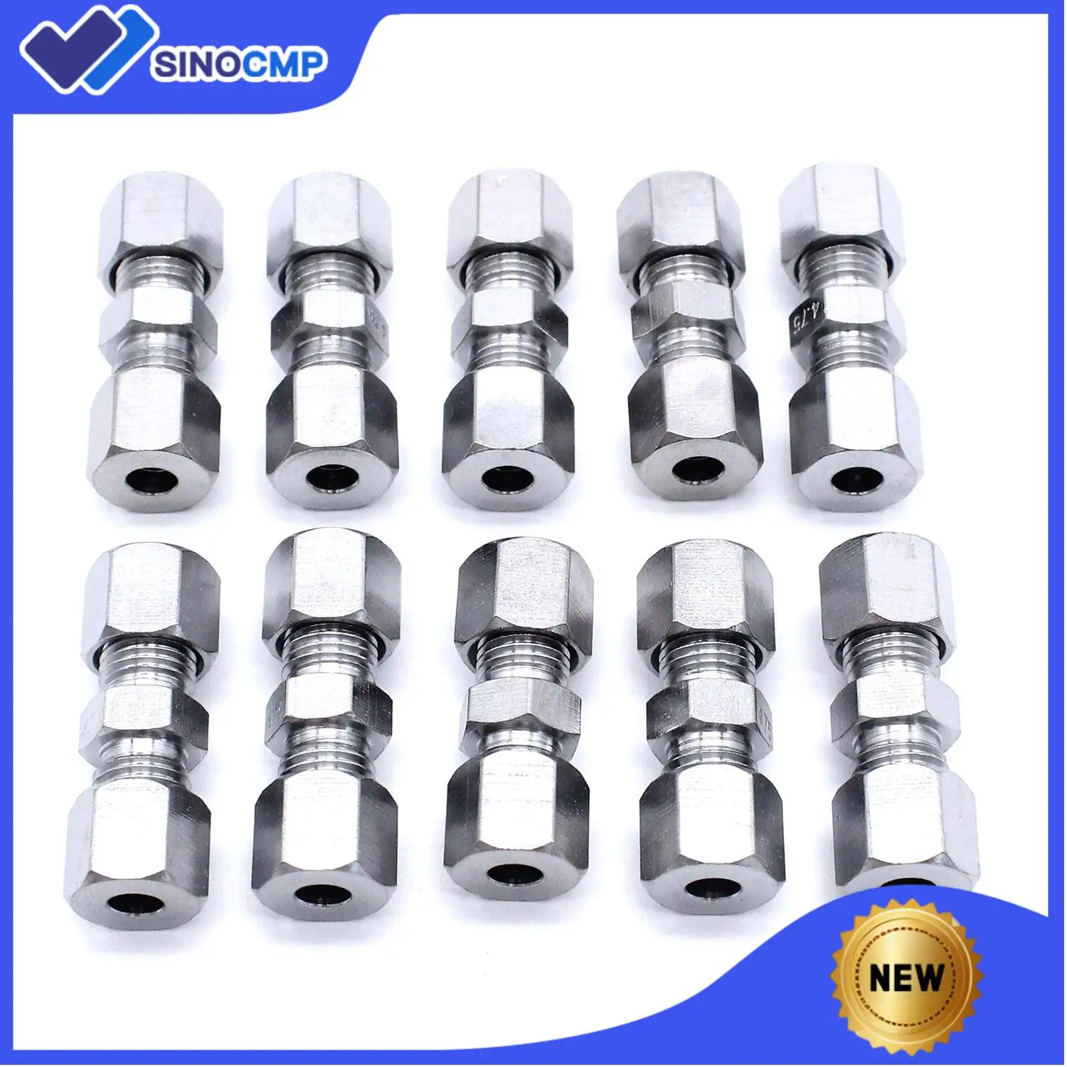 

10pcs New Brake Line Union Fittings Straight Reducer Compression Kits Connector 3/16" OD Hydraulic Brake Lines Pipe Parts