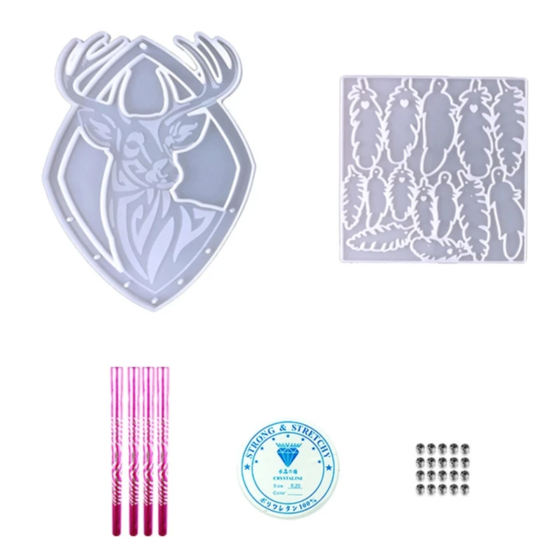 

Deer Wall Hanging Wind Mould Silicone Epoxy Resin Molds DIY Pendant Jewellery Making Home Decoration Drop shipping