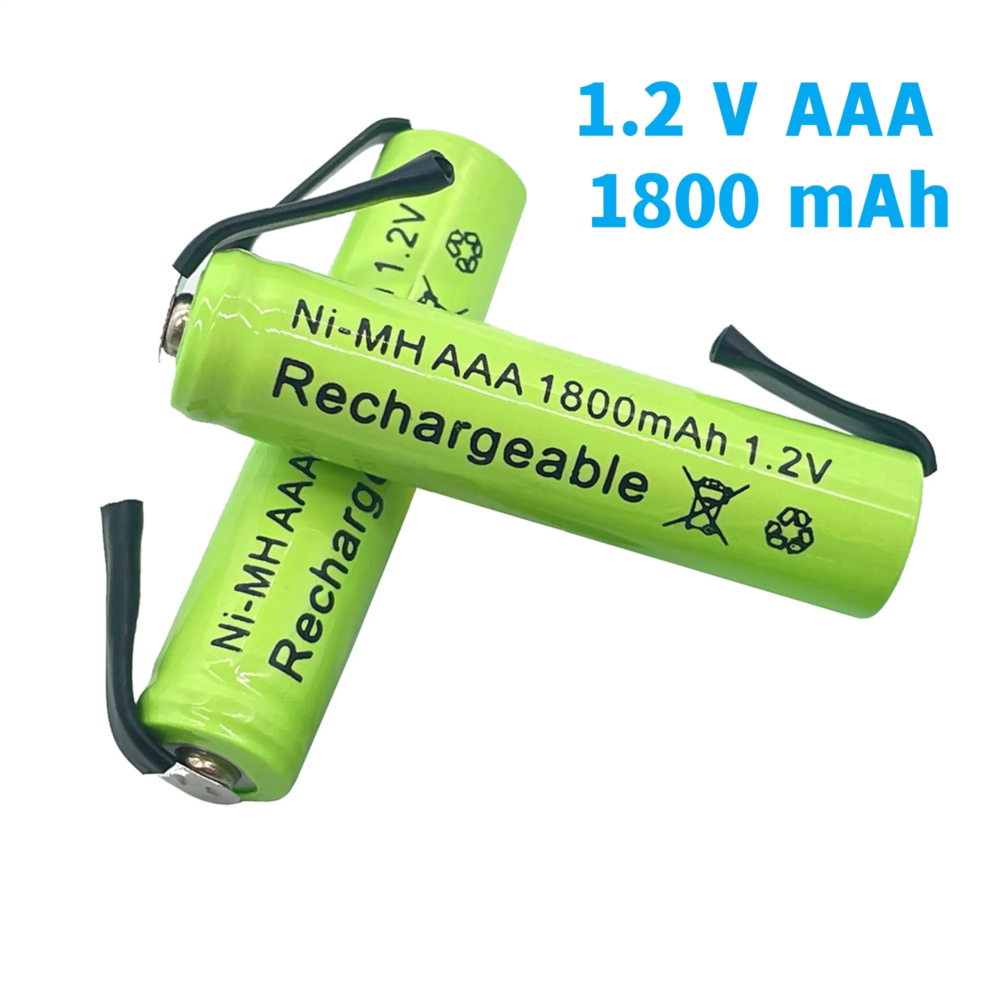 Neue 1,2 v aaa ni-mh akku zelle 1800mah mit löt laschen für philips braun elektrische rasierer rasier messer zahnbürste
