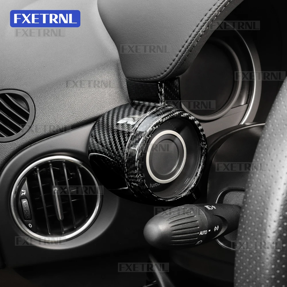 

Для Abarth 595 695 595C 695C 2012-2020 2021 2022 2023 2024 настоящая сухая наклейка из твердого углеродного волокна, внутренняя крышка LHD Boost Gauge