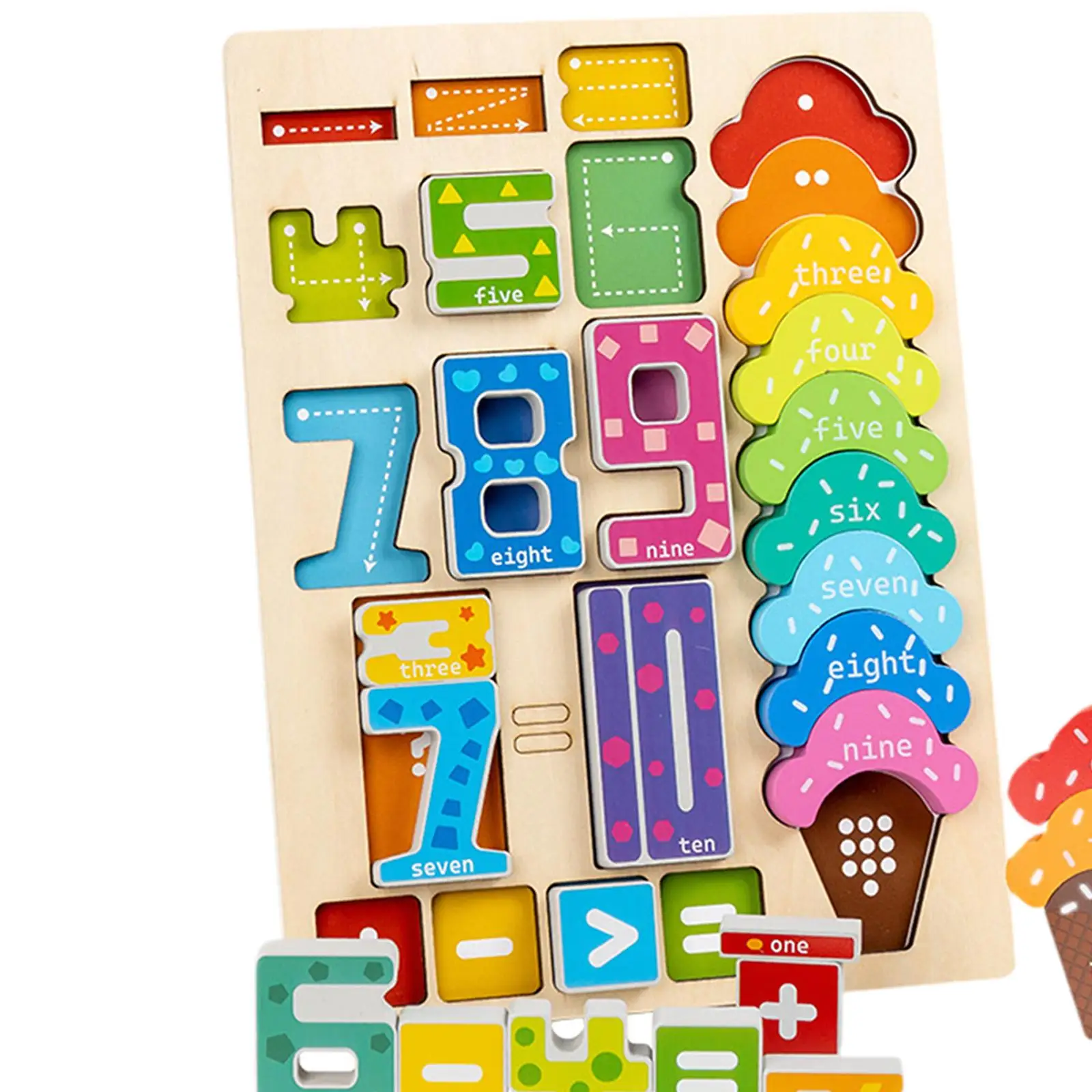 ของเล่นไม้ฝึกนับเลข เกมคณิตศาสตร์ ฝึกการประสานมือและตา การคำนวณตัวเลข สำหรับเด็กอายุ 3 4 5 6 7 ปี ของขวัญวันหยุดสำหรับเด็ก