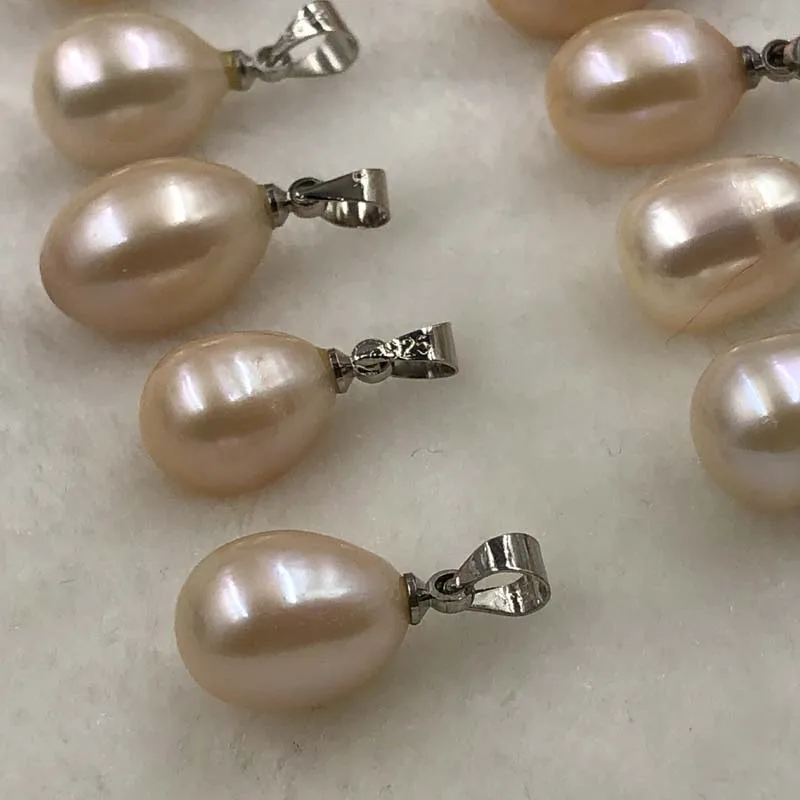 

ELEISPL Wholesale 120 PCS Natural Pink Freshwater Pearl Pendants 9-10x12-13mm #498-24