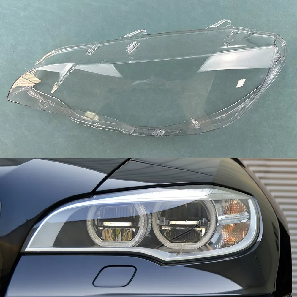 

For BMW X6 E71 Transparent Headlight Cover Lampshade Headlamp Lamp Shell Plexiglass Replace Original Lens 2008~2014