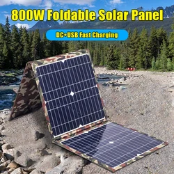 800W Foldable Solar Panel Portable Solar Charger 12v Battery Power Station 5v USB Mobile Phone Power Bank Laptop Camper Hiking