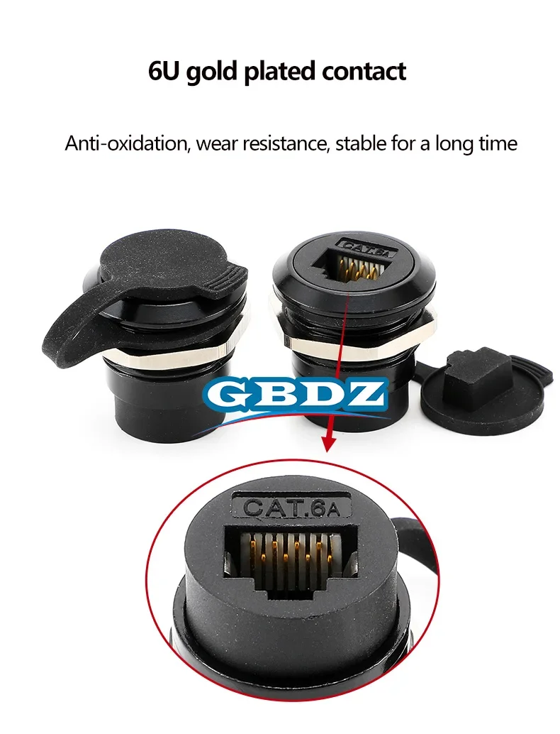موصل شبكة RJ45 CAT5E CAT6 CAT6A جيجابت 10GE قاعدة إرساء دائرية من النوع D CAT3 RJ11 4 مقبس هاتف أساسي #3